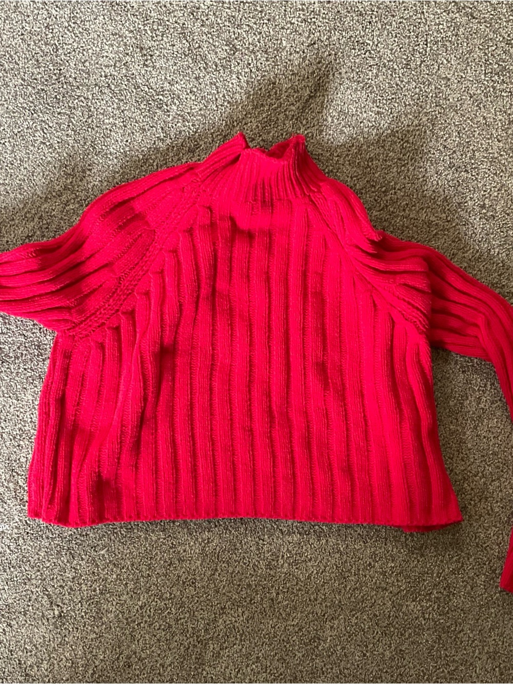 American Eagle Outfitters Bright Red Ribbed Turtleneck Sweater